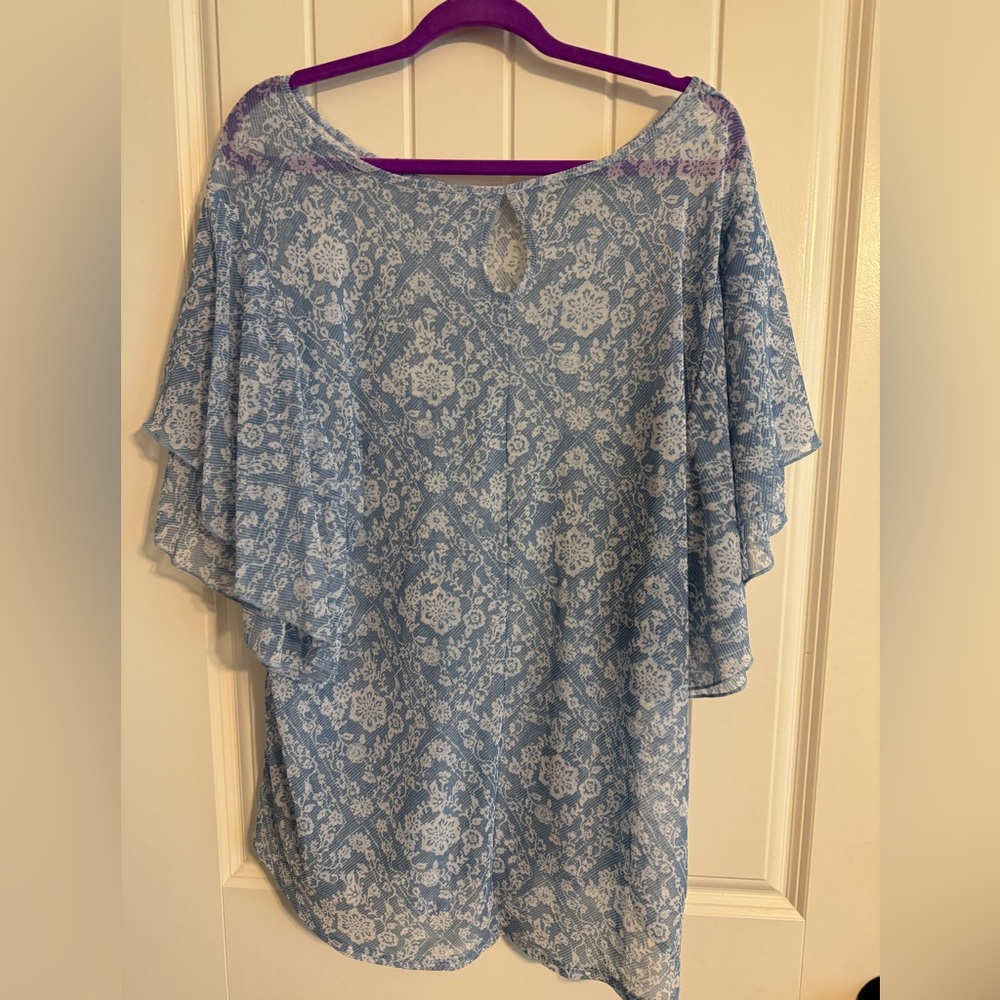 Floral Lace Blue Women's Top